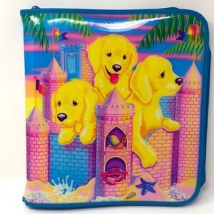 RARE vintage 90s LisaFrank Casey caymus dog sandcastle Y2K